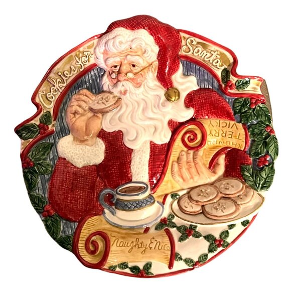 Vintage Fitz & Floyd‎ Cookies for Santa Plate 10.5" Hand painted 1994 - Picture 1 of 2